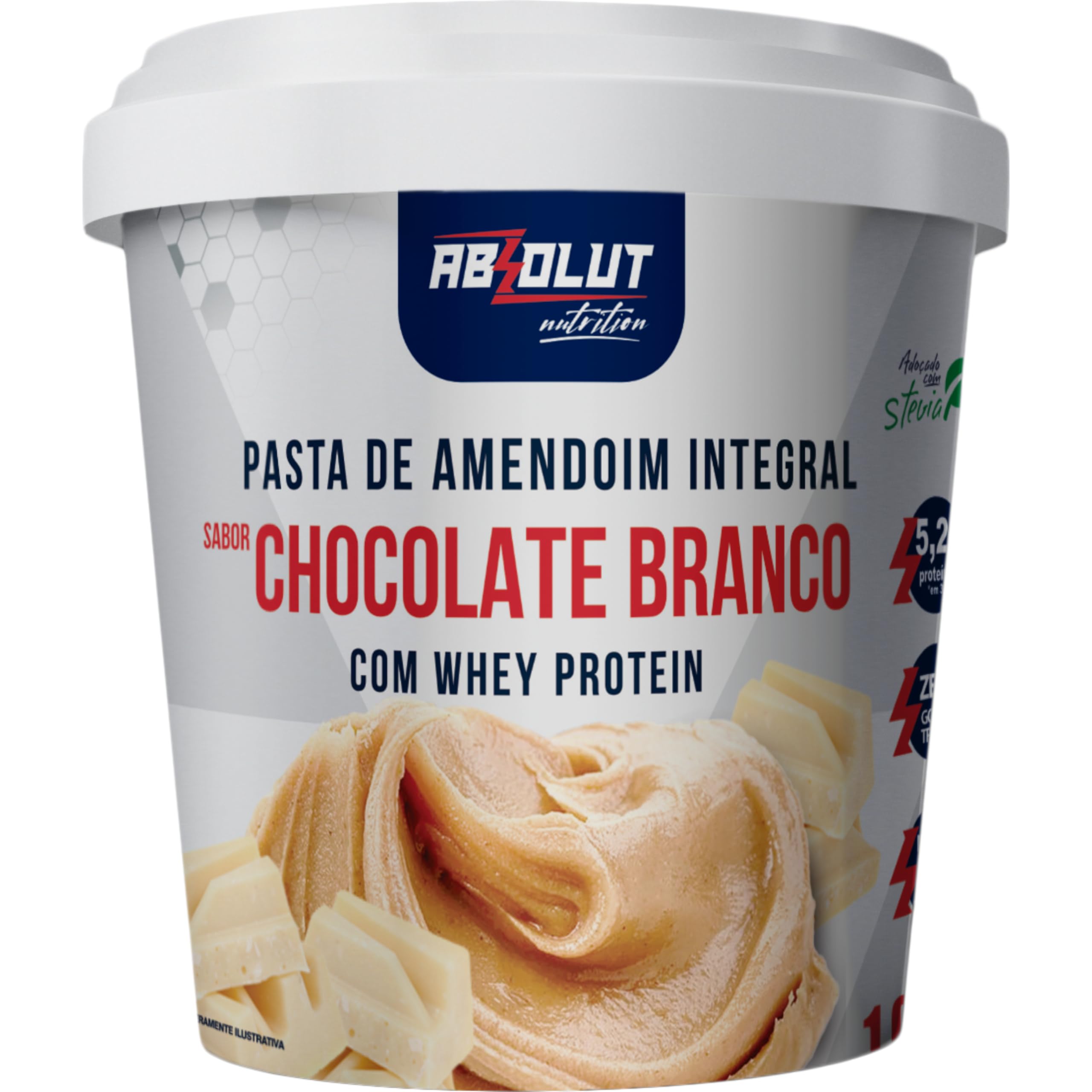 Absolut Nutrition, Pasta de amendoín gourmet, adoçado com stévia